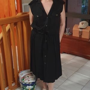 WHO WHAT WEAR black cap sleeve dress